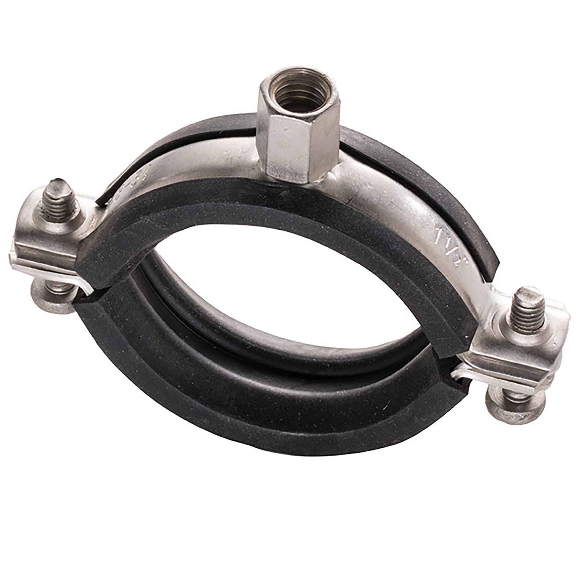RVS schroefbuisklem Regular V4A M8/M10 40-47 mm (1.1/4") met inzetstuk uit de categorie Tweeschroefbuisklemmen