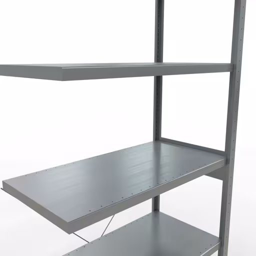 Extra afbeelding van het artikel Aanbouwplank, legplank MULTIplus330 insteeksysteem, 2500 x 1000 x 500 mm (HxBxD), 6 legborden, kruisschoor, verzinkt vanaf opzetplank