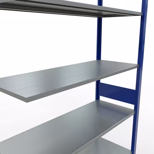 Productafbeelding nr. 6 van het artikel aanbouwplank, legplank-insteeksysteem MULTIplus150, 3000 x 1300 x 500 mm, 7 legborden, RAL 5010 gentiaanblauw/verzinkt uit het insteeksysteem-assortiment van het merk Schulte Lagertechnik