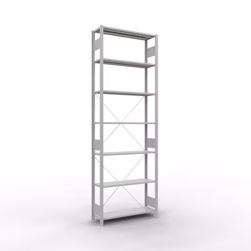 Figuur nr. 12 van het artikel basisplank, legbord, insteeksysteem MULTIplus150, 3000 x 1000 x 300 mm, 7 legborden, kruisschoor, RAL 7035 lichtgrijs uit de productgroep insteeksysteem van Schulte Lagertechnik.