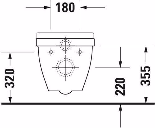 Duravit wandcloset Starck 3 540 mm inbouw, wit