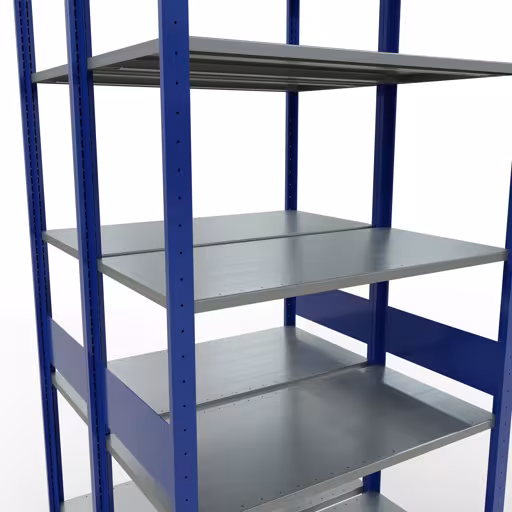 Basisplank, dubbele plank, rekkensysteem MULTIplus150, 3000 x 1000 x (2x500) mm, 2x7 planken, lengtestangen, RAL 5010 gentiaanblauw van Schulte Lagertechnik uit het rekkenprogramma