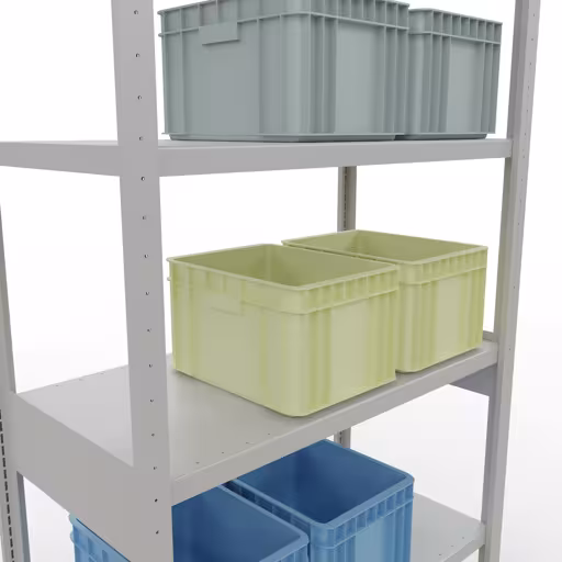 Figuur nr. 15 van het artikel basisrek, legbord, insteeksysteem MULTIplus330, 2500 x 1000 x 500 mm, 6 legborden, lengtestangen, RAL 7035 lichtgrijs uit de productgroep insteeksysteem van Schulte Lagertechnik.