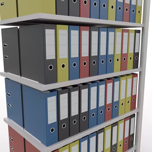 Afbeelding nr. 12 van het artikel aanbouwrekken, kantoorrekken, insteeksysteem MULTIplus150, 2300 x 1000 x 600 mm, 7 legborden, lengtestangen, zonder middenaanslag, lichtgrijs uit de productgroep kantoorrekken van Schulte Lagertechnik