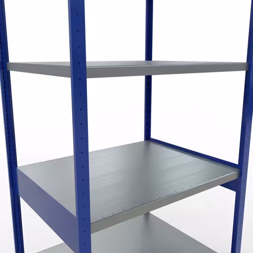 Figuur nr. 15 van het artikel basisrek, legbord, insteeksysteem MULTIplus250, 3000 x 1000 x 800 mm, 7 legborden, lengtestangen, RAL 5010 gentiaanblauw/verzinkt uit de insteeksysteem productgroep van Schulte Lagertechnik.