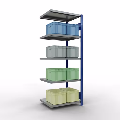 Afbeelding nr. 12 van het artikel aanbouwrekken, stellingrekken, insteeksysteem MULTIplus250, 2000 x 750 x 600 mm, 5 legborden, lengtestangen, RAL 5010 gentiaanblauw/verzinkt/verzinkt uit de productgroep insteeksysteem van Schulte Lagertechnik