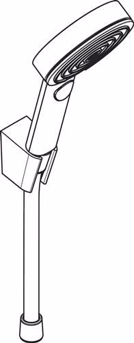 Technische Zeichnung 4049329 Hansgrohe doucheset PULSIFY SELECT 105 3 straals Relaxation doucheslang 1,25 m mat zwart