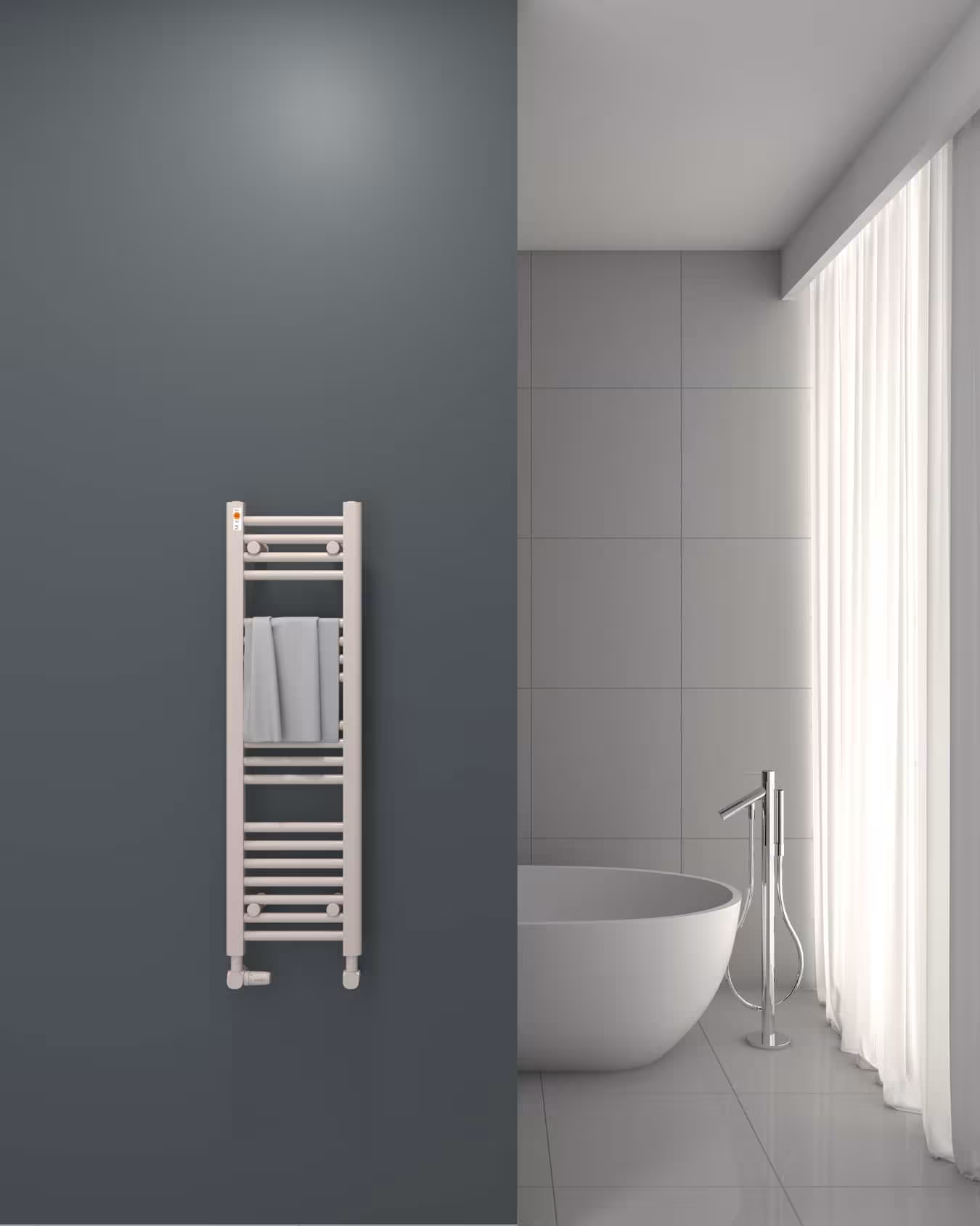 Ruilhanddoekradiator wit recht, 300 x 1000 mm, standaard rechts/links aansluiting (GEEN middenaansluiting) van MERT MERT vervangende badkamerradiator wit recht, standaard rechts/links aansluiting (GEEN middenaansluiting), vervangende radiator, art.nr. 1-30x100-pag