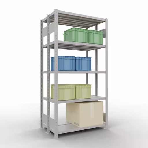 Productafbeelding nr. 14 van het artikel basisplank, dubbele plank, legbord, insteeksysteem MULTIplus250, 2000 x 1000 x (2x300) mm, 2x5 legborden, RAL 7035 lichtgrijs uit het assortiment legborden van het merk Schulte Lagertechnik