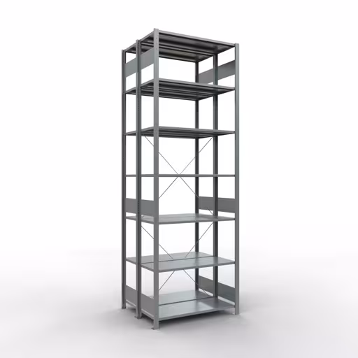 Basisplank, dubbele plank, stellingsysteem MULTIplus150, 3000 x 1000 x (2x800) mm (HxBxD), 2x7 planken, kruisschoor, gegalvaniseerd van Schulte Lagertechnik Basisplank, dubbele plank, stellingsysteem MULTIplus150, 3000 x 1000 x (2x800) mm (HxBxD), 2x7 planken, kruisschoor, verzinkt, dubbele planken, art.nr. 13742