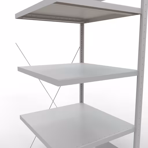 Aanbouwrekken, rekken, insteeksysteem MULTIplus250, 2000 x 750 x 800 mm (HxBxD), 5 planken, kruisschoor, RAL 7035 lichtgrijs van Schulte Lagertechnik uit de categorie insteeksystemen
