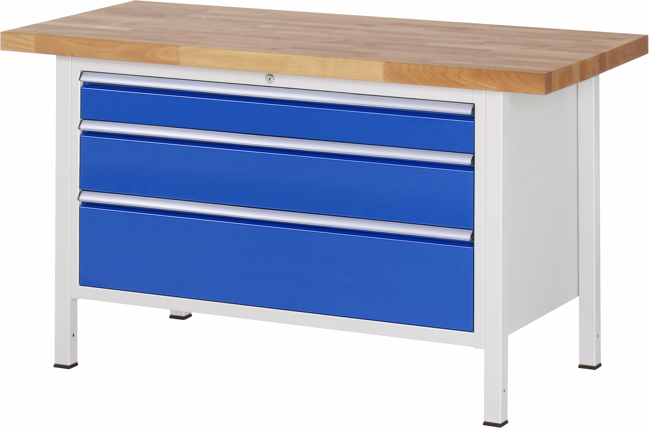 Werkbank in hoogte verstelbaar 8359A2, B1500xD700xH840-1040mm, 2x lade gedeeltelijk uittrekbaar van Rau Werkbank in hoogte verstelbaar 8359A uit de categorie Werkbanken met het artikelnummer 03-8359A2-157B4H,11