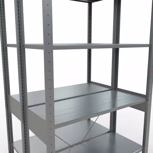 Afbeelding nr. 15 van het artikel basisrek, dubbel legbord, legbordinsteeksysteem MULTIplus150, 2500 x 1000 x (2x400) mm, 2x6 legborden, kruisschoor, verzinkt uit de productgroep legbordstellingen van Schulte Lagertechnik