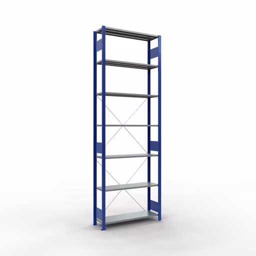 Figuur nr. 16 van het artikel basisrek, legplank-insteeksysteem MULTIplus85, 3000 x 1000 x 300 mm, 7 legborden, RAL 5010 gentiaanblauw uit de productgroep insteeksysteem van het merk Schulte Lagertechnik.