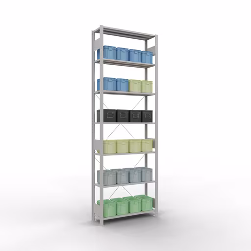 Figuur nr. 16 van het artikel basisrek, legbord-insteeksysteem MULTIplus85, 3000 x 1000 x 300 mm, 7 legborden, RAL 7035 lichtgrijs uit de productgroep insteeksysteem van het merk Schulte Lagertechnik.