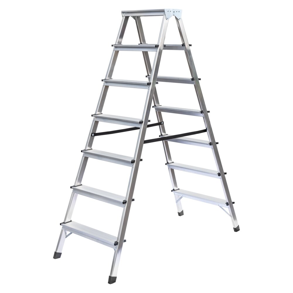 Munk huishoudladder, van beide zijden toegankelijk, 2x7 treden, van Günzburger Steigtechnik Munk dubbelzijdige huishoudladder uit de categorie speciale ladders, professionele producten met artikelnummer 011167
