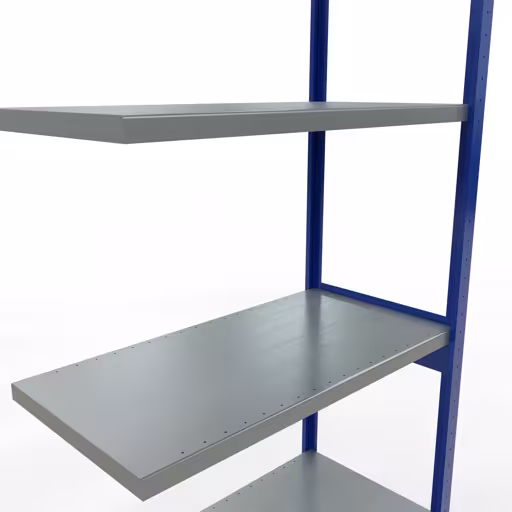 Aanbouwrekken, legbordstellingen, insteeksysteem MULTIplus250, 3000 x 1000 x 500 mm, 7 legborden, RAL 5010 gentiaanblauw/verzinkt van Schulte Lagertechnik met artikelnr. 12957-LR-B