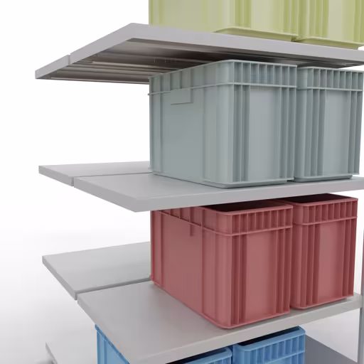 Productafbeelding nr. 8 van het artikel aanbouwplank, dubbele plank, legplank, insteeksysteem MULTIplus250, 2000 x 1000 x (2x600) mm, 2x5 legborden, RAL 7035 lichtgrijs uit het assortiment legplanken van het merk Schulte Lagertechnik