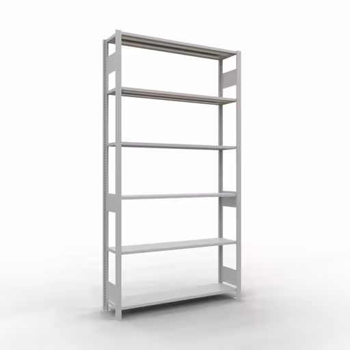 Basisplank, plankplank, insteeksysteem MULTIplus150, 2500 x 1300 x 300 mm, 6 planken, lengtestangen, RAL 7035 lichtgrijs van Schulte Lagertechnik met het artikelnr. 32631-130-LR