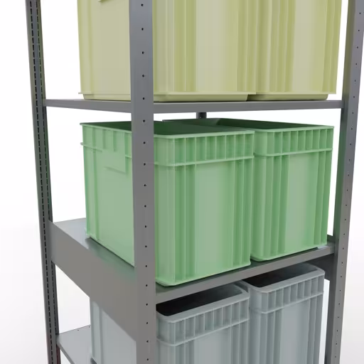 Productafbeelding nr. 7 van het artikel basisrek, legbord, insteeksysteem MULTIplus150, 2500 x 750 x 800 mm, 6 legborden, verzinkt uit het insteeksysteem assortiment van Schulte Lagertechnik