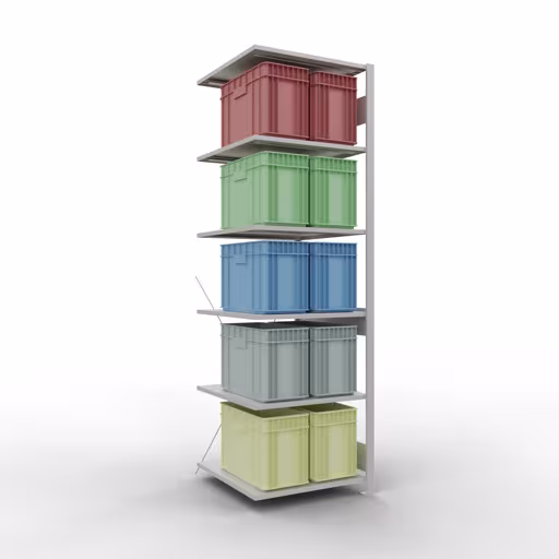 Productafbeelding nr. 12 van het artikel aanbouwrekken, legbordstellingen, insteeksysteem MULTIplus150, 2500 x 750 x 800 mm, 6 legborden, RAL 7035 lichtgrijs uit het assortiment insteeksysteem van Schulte Lagertechnik