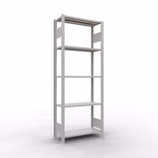Basisplank, legplank, insteeksysteem MULTIplus150, 2000 x 750 x 300 mm, 5 planken, lengtestangen, RAL 7035 lichtgrijs van Schulte Lagertechnik uit de categorie insteeksystemen