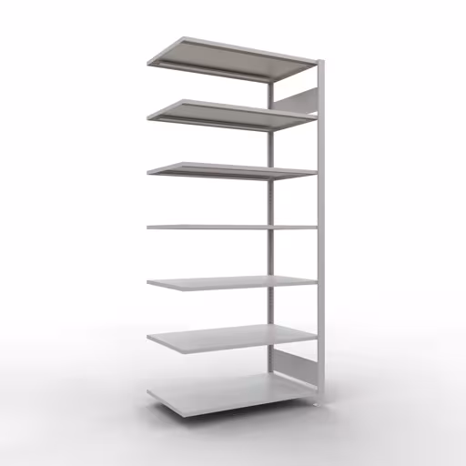 Afbeelding nr. 7 van het artikel aanbouwrekken, kantoorrekken, insteeksysteem MULTIplus150, 2300 x 1000 x 600 mm, 7 legborden, lengtestangen, zonder middenaanslag, lichtgrijs uit de productgroep kantoorrekken van Schulte Lagertechnik