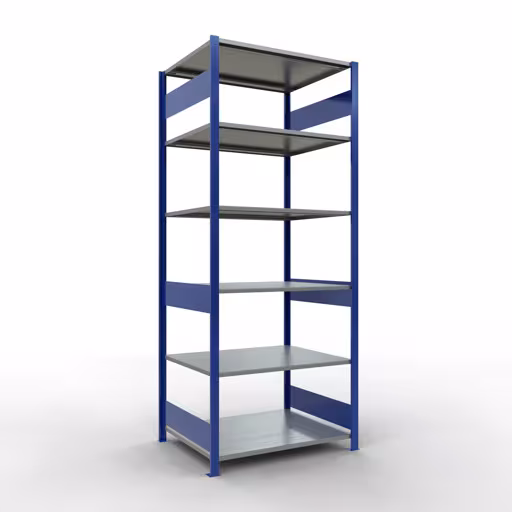 Basisplank, legplank, insteeksysteem MULTIplus150, 2500 x 1000 x 800 mm, 6 legborden, RAL 5010 gentiaanblauw/verzinkt van Schulte Lagertechnik uit de categorie insteeksystemen