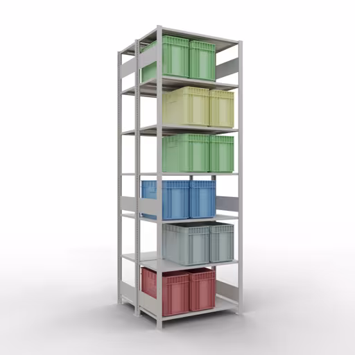 Productafbeelding nr. 13 van het artikel basisplank, dubbele plank, legplank-insteeksysteem MULTIplus150, 3000 x 1000 x (2x500) mm, 2x7 legborden, RAL 7035 lichtgrijs uit het assortiment legborden van Schulte Lagertechnik