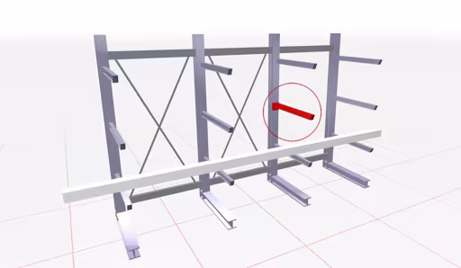 K 6000 draagarm IPE 120 voor IPE 240 - 330 met voorziening voor steekpen, 1750 mm, maximale belasting 900 kg, RAL 3000 van Schulte Lagertechnik uit het assortiment draagarmstellingen
