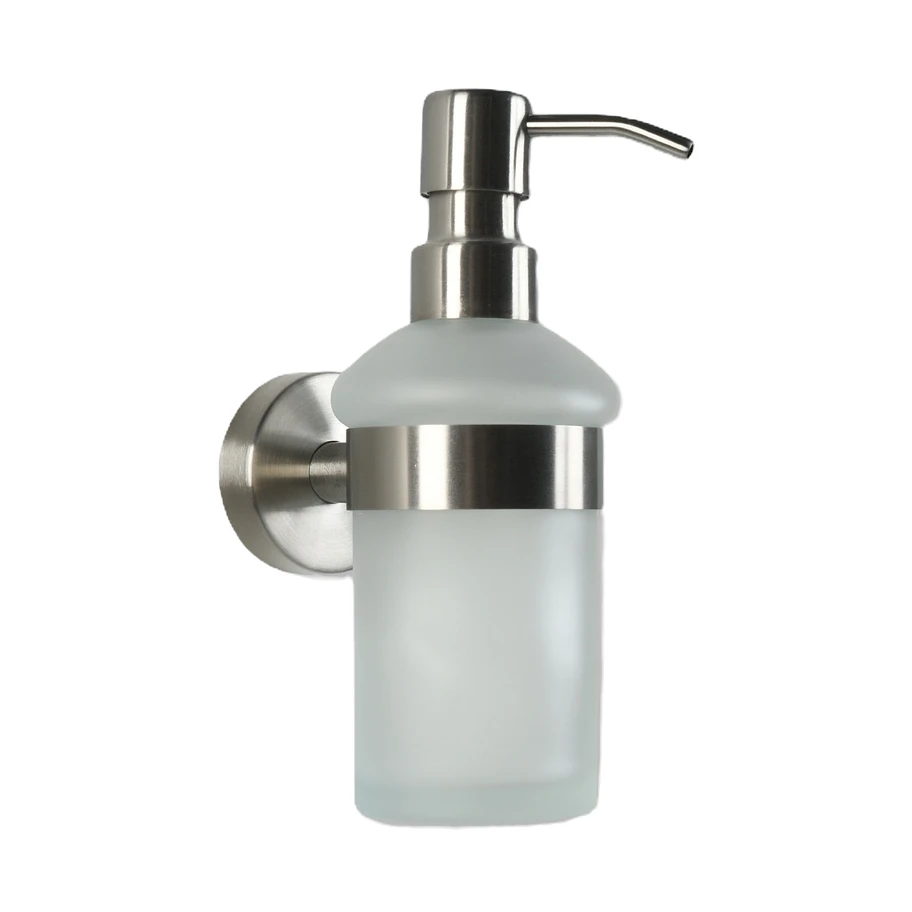 AXIAL zeepdispenser, roestvrij staal en glas - geschikt om te lijmen of te boren, van het merk Ortwein AXIAL Zeepdispenser van roestvrij staal met glas - geschikt om te lijmen of te boren, uit de categorie Zeepbakjes & Zeepdispensers met artikelnummer IP2067