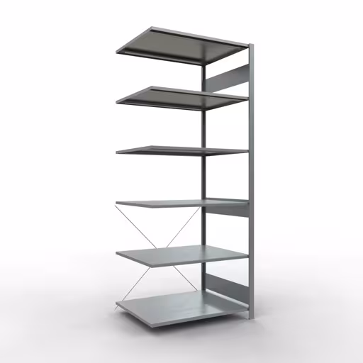 Andere weergave van het artikel Aanbouwplank, legplank-insteeksysteem MULTIplus150, 2500 x 1000 x 800 mm, 6 legborden, verzinkt uit de categorie insteeksysteem