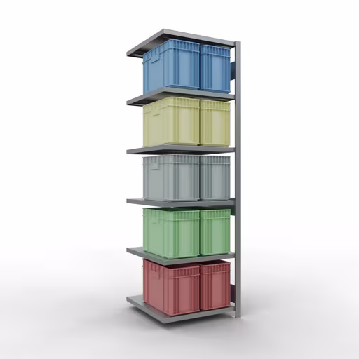 Aanbouwrekken, legbordstellingen, insteeksysteem MULTIplus250, 2500 x 750 x 800 mm, 6 legborden, verzinkt van het merk Schulte Lagertechnik uit het assortiment insteeksysteem