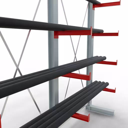 Extra afbeelding van het artikel K 3000 compleet legbord, eenzijdig, 2500 x 2600 x 500 mm, RAL 7001 / RAL 3000, 5 opslagniveaus van K3000 voor middelzware goederen