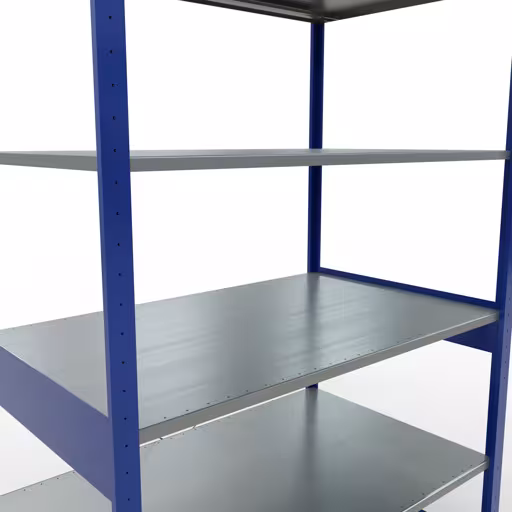 Andere productaanzicht Basisplank, legbord, insteeksysteem MULTIplus150, 2500 x 1300 x 800 mm (HxBxD), 6 legborden, kruisschoor, RAL 5010 gentiaanblauw/verzinkt Andere weergave van het artikel basisplank, legbord, insteeksysteem MULTIplus150, 2500 x 1300 x 800 mm, 6 legborden, kruisschoor, RAL 5010 gentiaanblauw/verzinkt uit de categorie insteeksysteem