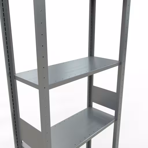 Extra afbeelding van het artikel Basisplank, legbord, insteeksysteem MULTIplus150, 3000 x 750 x 300 mm (HxBxD), 7 legborden, lengtestangen, verzinkt Extra afbeelding van het artikel Basisplank, legplank, insteeksysteem MULTIplus150, 3000 x 750 x 300 mm, 7 legborden, verzinkt vanaf basisplank