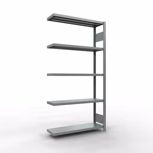 Aanbouwrekken, rekken, insteeksysteem MULTIplus250, 2000 x 1000 x 300 mm (HxBxD), 5 legborden, lengtestangen, verzinkt van Schulte Lagertechnik Aanbouwrekken, legborden, insteeksysteem MULTIplus250, 2000 x 1000 x 300 mm (HxBxD), 5 legborden, lengtestangen, verzinkt, aanbouwplank, art.nr. 12935-LR