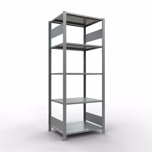 Basisplank, legplank, insteeksysteem MULTIplus150, 2000 x 750 x 600 mm, 5 legborden, verzinkt van Schulte Lagertechnik uit de categorie insteeksysteem