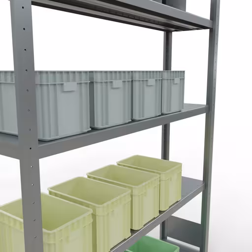 Basisplank, legbord, insteeksysteem MULTIplus250, 2000 x 1300 x 300 mm, 5 legborden, verzinkt van Schulte Lagertechnik uit de categorie insteeksysteem