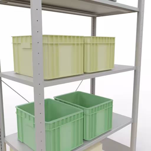 Figuur nr. 11 van het artikel basisplank, legbord, insteeksysteem MULTIplus150, 2000 x 1000 x 500 mm, 5 legborden, kruisschoor, RAL 7035 lichtgrijs uit de productgroep insteeksysteem van Schulte Lagertechnik.