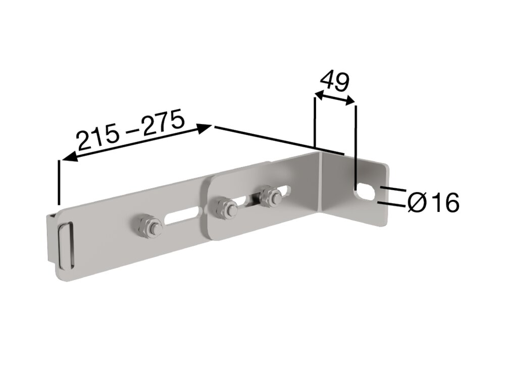Produktbild (Abb. Ähnlich) 3818654 Munk muurbeugel met klem, verstelbaar 215-275mm, roestvrij staal