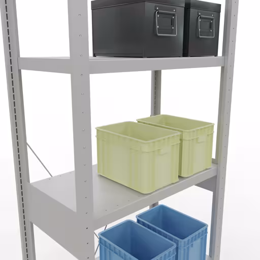 Figuur nr. 15 van het artikel basisplank, legbord, insteeksysteem MULTIplus250, 2500 x 750 x 400 mm, 6 legborden, kruisschoor, RAL 7035 lichtgrijs uit de productgroep insteeksysteem van Schulte Lagertechnik.