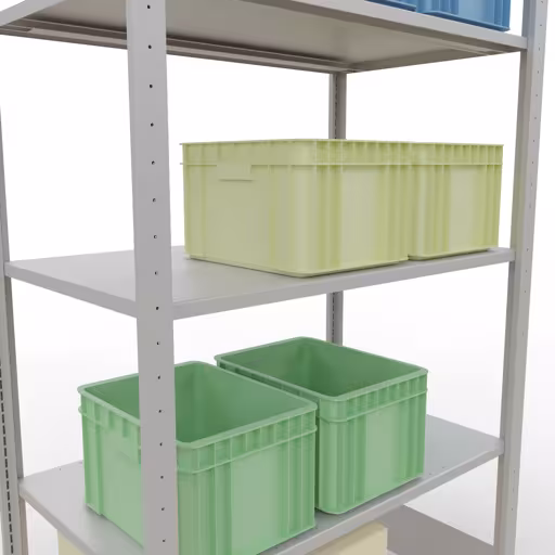 Figuur nr. 15 van het artikel basisrek, legplank-insteeksysteem MULTIplus85, 2000 x 1000 x 600 mm, 5 legborden, RAL 7035 lichtgrijs uit de productgroep insteeksysteem van het merk Schulte Lagertechnik.