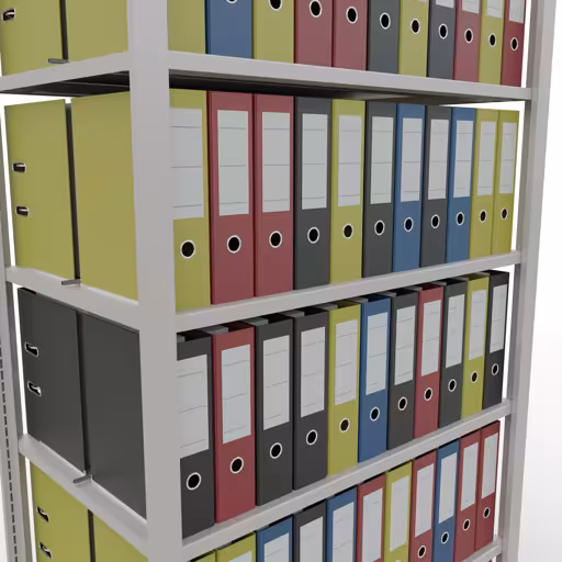 Figuur nr. 13 van het artikel basisplank, kantoorplank, insteeksysteem MULTIplus150, 2300 x 1000 x 600 mm, 7 planken, met middenaanslag, lichtgrijs uit de productgroep kantoorplanken van het merk Schulte Lagertechnik.