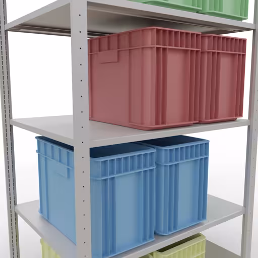 Productafbeelding nr. 7 van het artikel basisplank, legbord, insteeksysteem MULTIplus150, 2000 x 1000 x 800 mm, 5 legborden, RAL 7035 lichtgrijs uit het insteeksysteem-assortiment van Schulte Lagertechnik