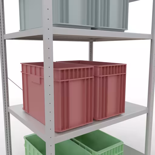 Productafbeelding nr. 12 van het artikel basisplank, legbord, insteeksysteem MULTIplus330, 2000 x 1000 x 800 mm, 5 legborden, kruisschoor, RAL 7035 lichtgrijs Figuur nr. 12 van het artikel basisplank, legbord, insteeksysteem MULTIplus330, 2000 x 1000 x 800 mm, 5 legborden, kruisschoor, RAL 7035 lichtgrijs uit de productgroep insteeksysteem van Schulte Lagertechnik.