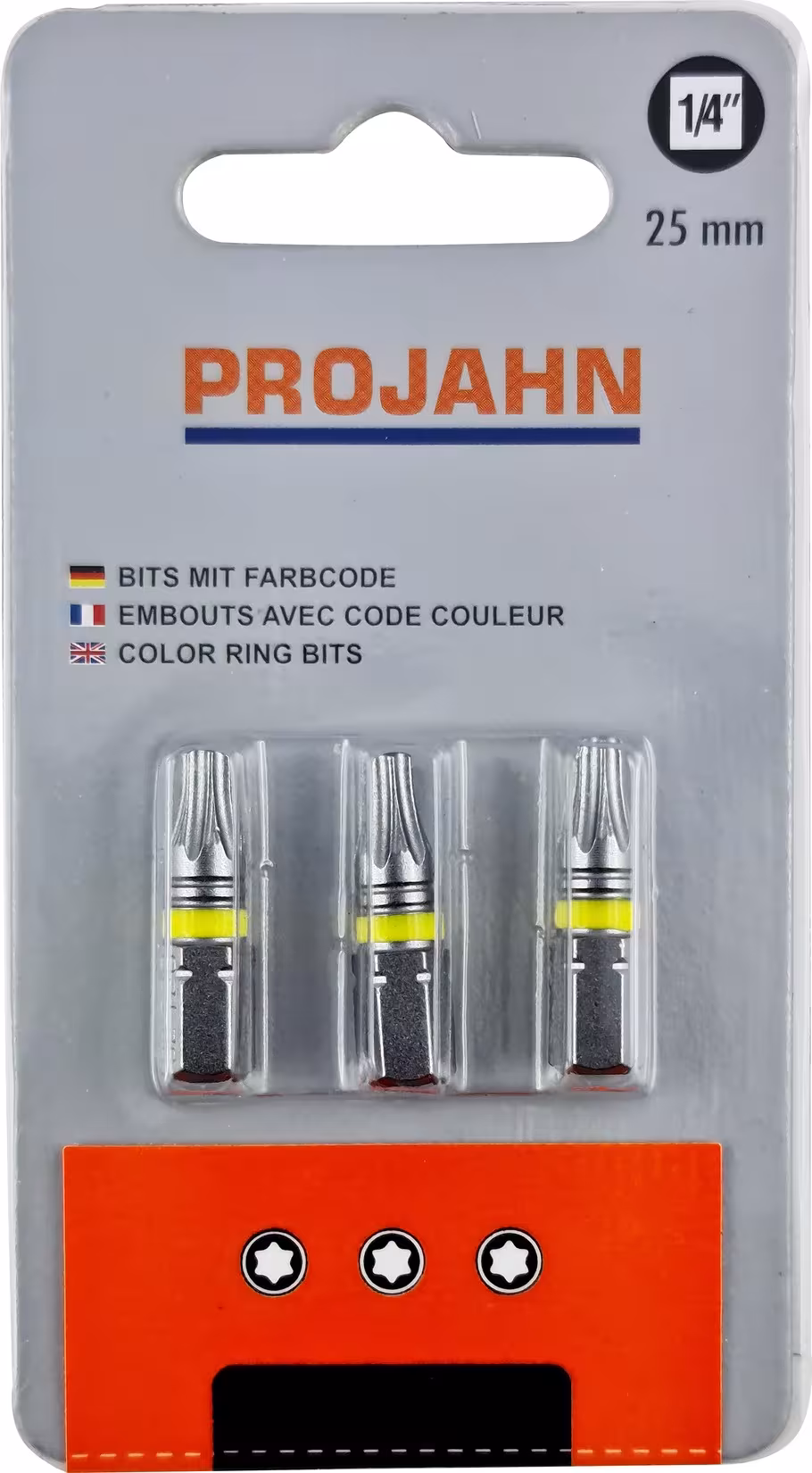 1/4" gemarkeerde bit L25 mm TX T15 verpakking van 3 van PROJAHN met artikelnr. 1732-03