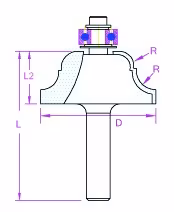 Profielfrees B met kogellager D 38,1 mm, L 49,3 mm, L2 17,5 mm van PROJAHN met art.nr. 33214381