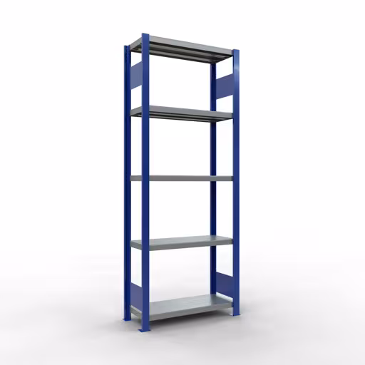 Figuur nr. 14 van het artikel basisrek, legbord, insteeksysteem MULTIplus250, 2000 x 750 x 300 mm, 5 legborden, lengtestangen, RAL 5010 gentiaanblauw/verzinkt/verzinkt uit de insteeksysteem productgroep van Schulte Lagertechnik.