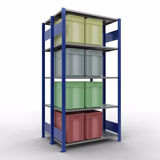 Extra afbeelding van het artikel Basisplank, dubbele plank, plankinsteeksysteem MULTIplus150, 2000 x 1000 x (2x400) mm (HxBxD), 2x5 planken, lengtestangen, RAL 5010 gentiaanblauw Extra afbeelding van het artikel Basisplank, dubbele plank, plankinsteeksysteem MULTIplus150, 2000 x 1000 x (2x400) mm, 2x5 planken, lengtestangen, RAL 5010 gentiaanblauw uit dubbele planken